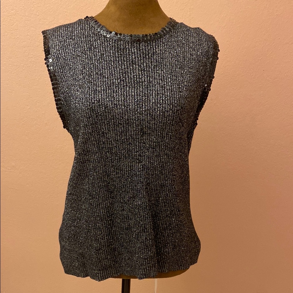 K.I.K.I.T Elegant Stretch Gray Sleeveless Top